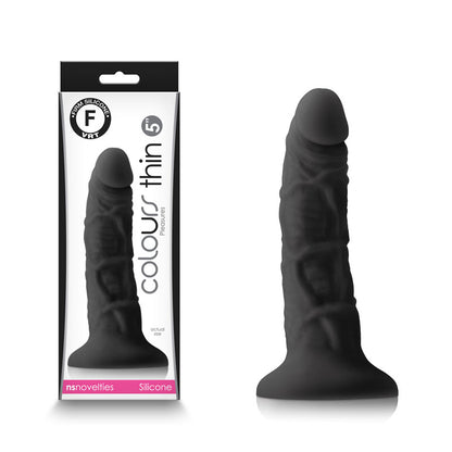 Colours Pleasures - Thin 5'' Dildo - Black - Black 12.7 cm Dong