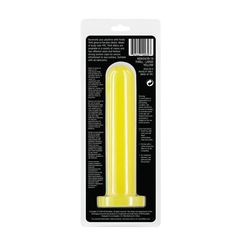 Firefly - Thrill - Yellow - Large - Glow in Dark Yellow 19.3 cm Large Dildo