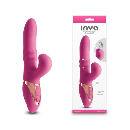 INYA Enamour - Pink - Pink 31.5 cm USB Rechargeable Vibrator with Air Pulse