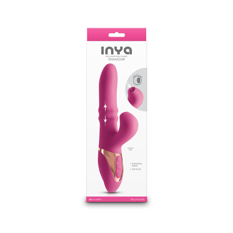 INYA Enamour - Pink - Pink 31.5 cm USB Rechargeable Vibrator with Air Pulse