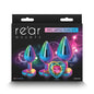 Rear Assets Trainer Kit - Multicolour - Rainbow Heart - Multi Coloured Metallic Butt Plugs with Rainbow Hearts - Set of 3 Sizes