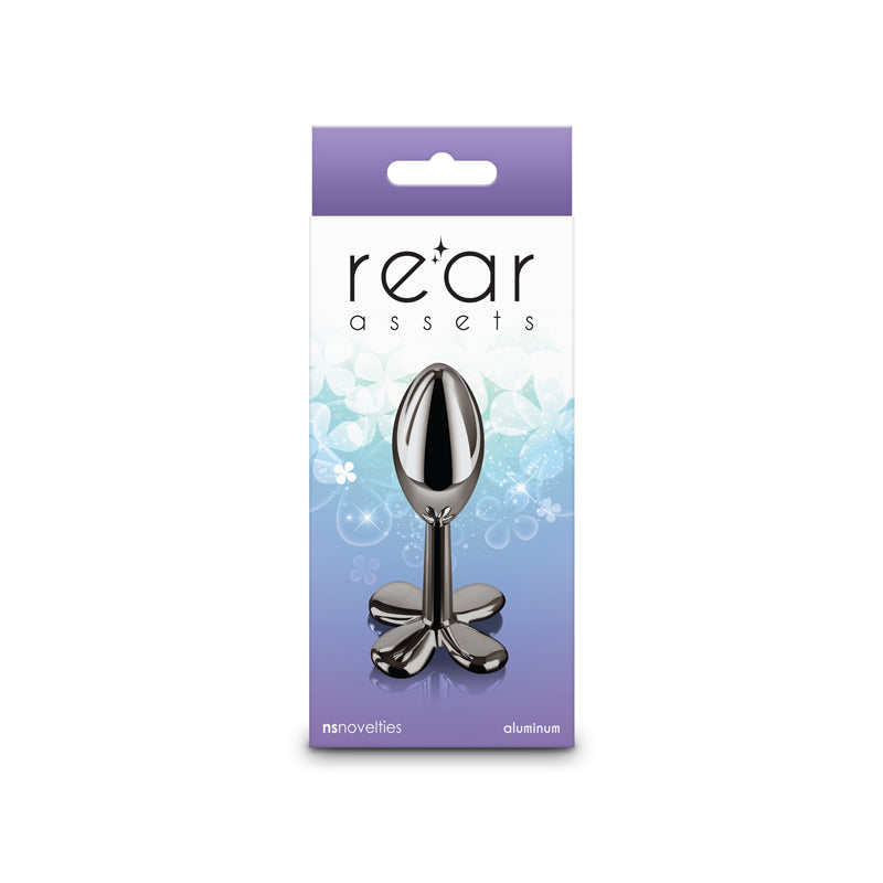 Rear Assets Clover - Gunmetal - Gunmetal 9.2 cm Metallic Butt Plug