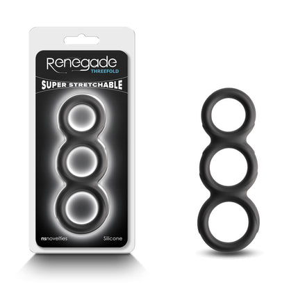 Renegade Threefold - Black - Black Cock & Balls Rings