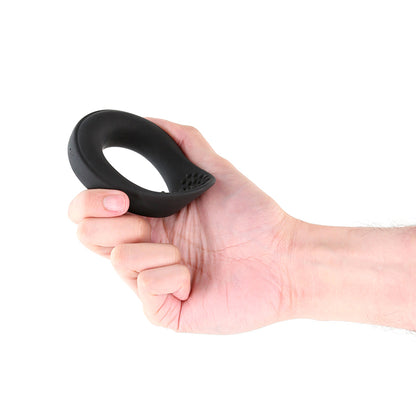 Renegade Slider - Black - Black USB Rechargeable Vibrating Cock Ring