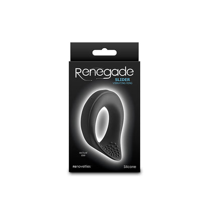 Renegade Slider - Black - Black USB Rechargeable Vibrating Cock Ring