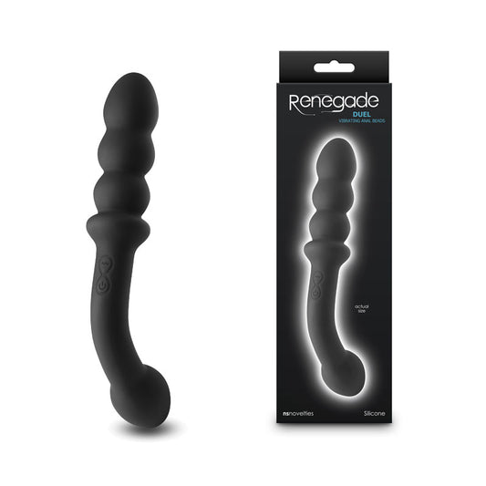 Renegade Duel - Black - Black 21.4 cm USB Rechargeable Vibrating Double Ended Anal Wand