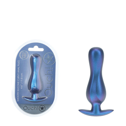 OUCH! Curvy Anal Plug - Metallic Blue - Metallic Blue 11.7 cm Butt Plug