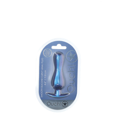 OUCH! Curvy Anal Plug - Metallic Blue - Metallic Blue 11.7 cm Butt Plug