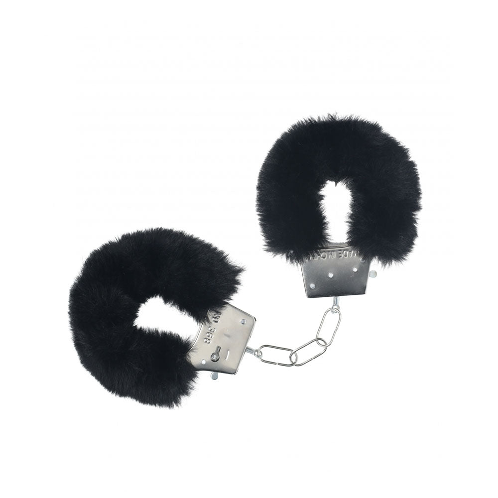 OUCH! Classic Fluffy Cuffs - Black - Black Fluffy Restraints