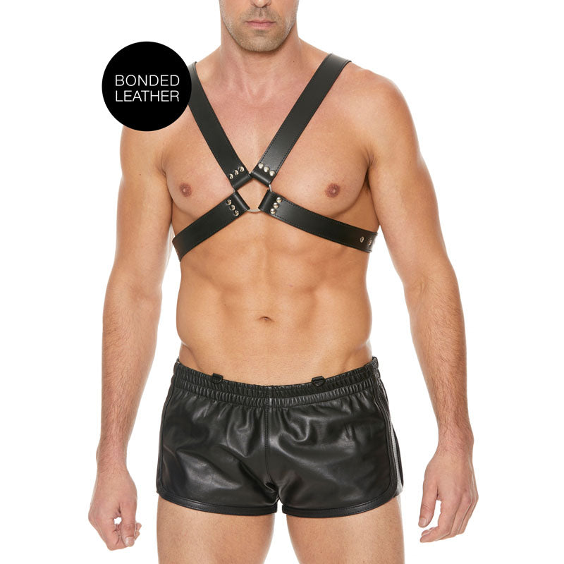 Ouch! Men's Large Buckle Harness - Black - One Size