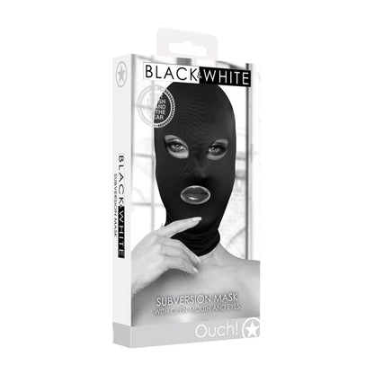 OUCH! Subversion Mask With Open Mouth - Black Hood