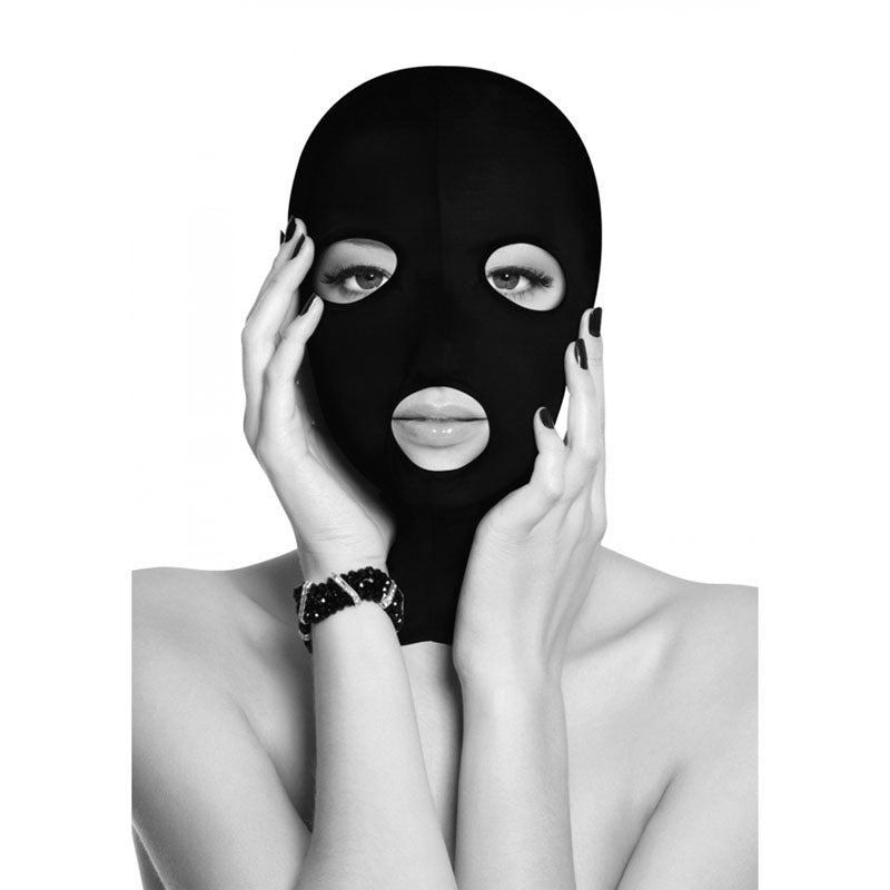 OUCH! Subversion Mask With Open Mouth - Black Hood