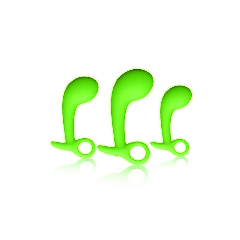 OUCH! Glow In The Dark Prostate Kit - Glow in Dark Prostate Massagers - Set of 3