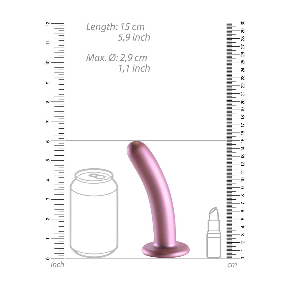 OUCH! Smooth Silicone G-Spot Dildo - 6'' / 14.5 cm - Rose Gold 14.5 cm Dildo