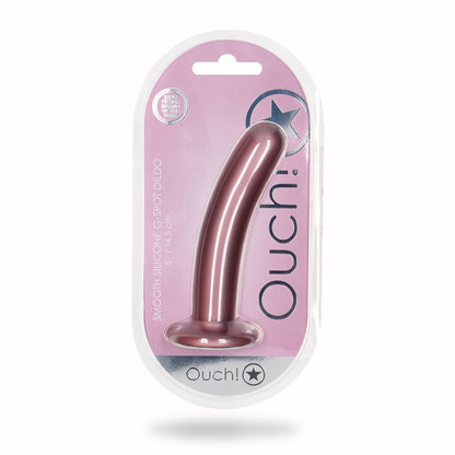 OUCH! Smooth Silicone G-Spot Dildo - 6'' / 14.5 cm - Rose Gold 14.5 cm Dildo