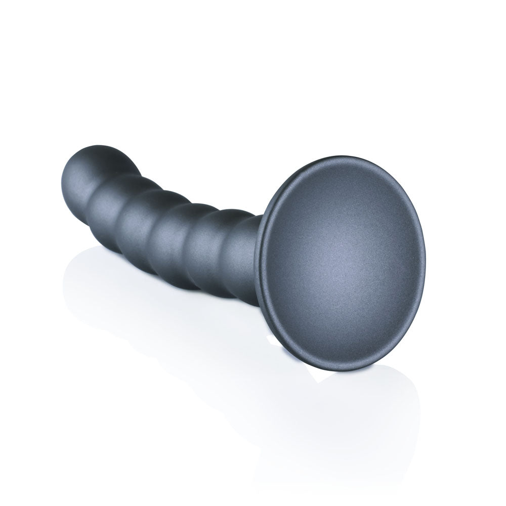 OUCH! Beaded Silicone G-Spot Dildo - 5'' / 13cm - Gunmetal 13 cm Dildo