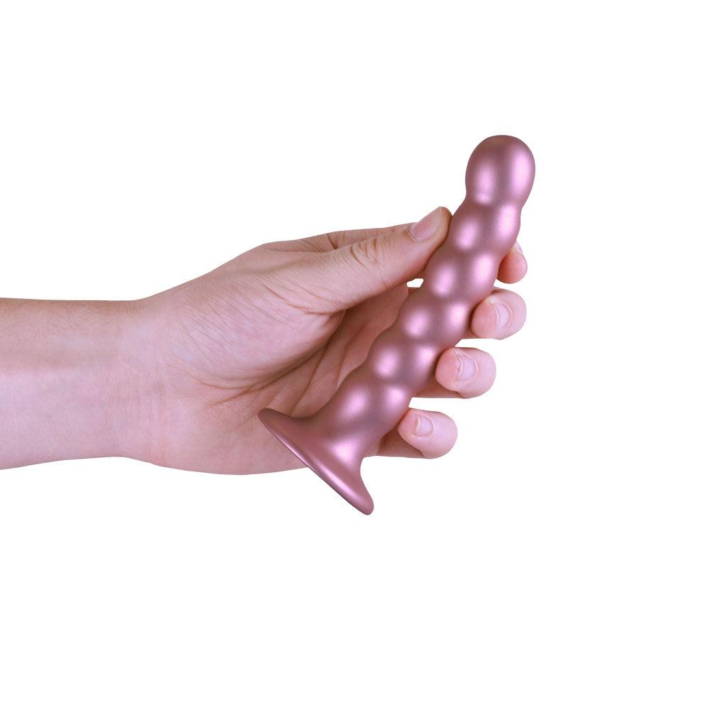 OUCH! Beaded Silicone G-Spot Dildo - 5'' / 13cm - Rose Gold 13 cm Dildo