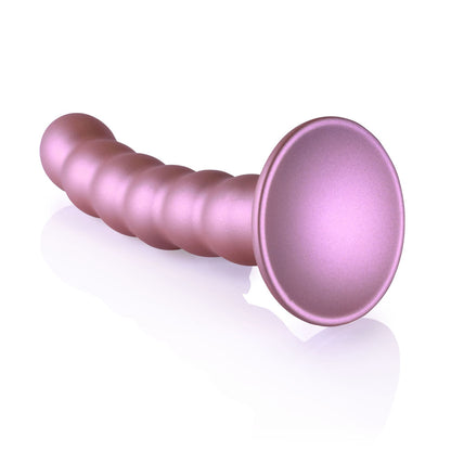 OUCH! Beaded Silicone G-Spot Dildo - 5'' / 13cm - Rose Gold 13 cm Dildo