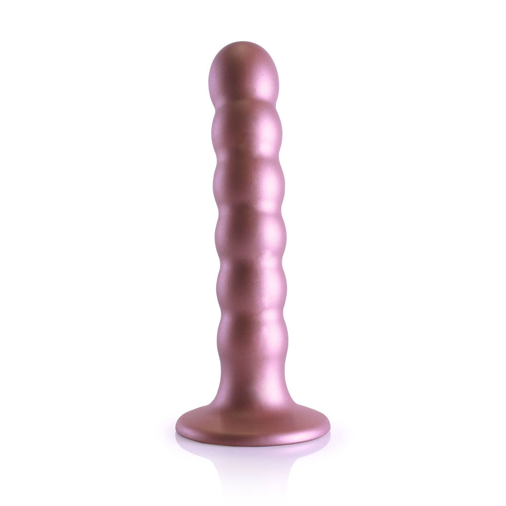 OUCH! Beaded Silicone G-Spot Dildo - 5'' / 13cm - Rose Gold 13 cm Dildo