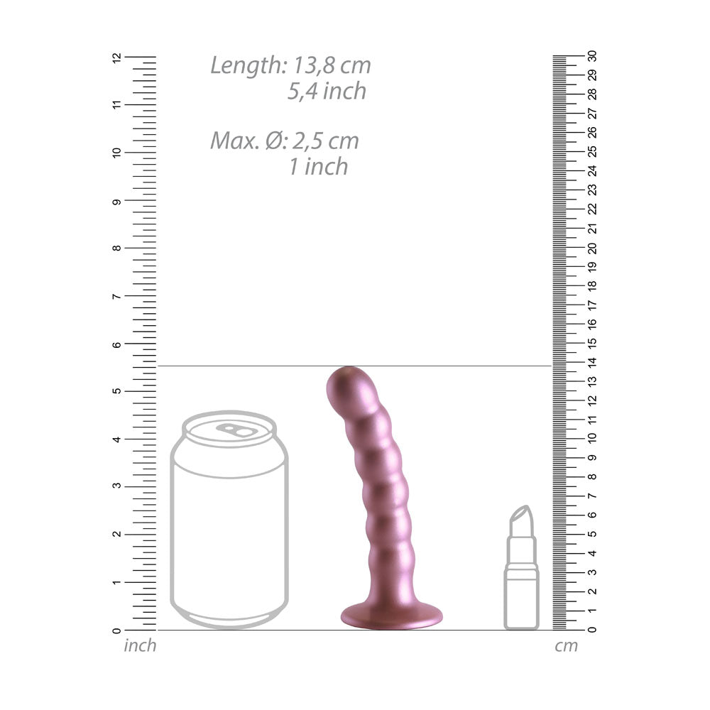 OUCH! Beaded Silicone G-Spot Dildo - 5'' / 13cm - Rose Gold 13 cm Dildo