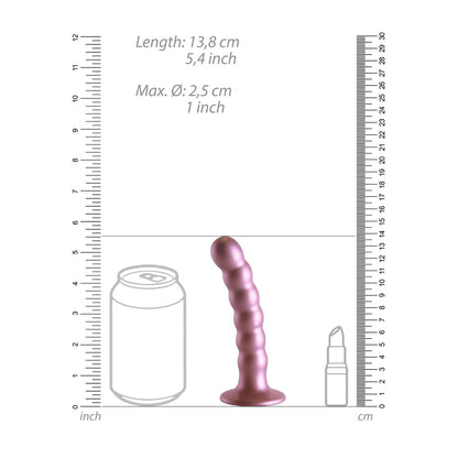 OUCH! Beaded Silicone G-Spot Dildo - 5'' / 13cm - Rose Gold 13 cm Dildo