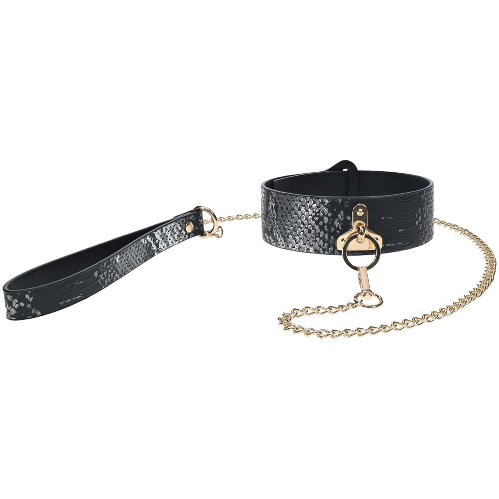 OUCH! Florence Collection - Collar with Leash - Black Restraint