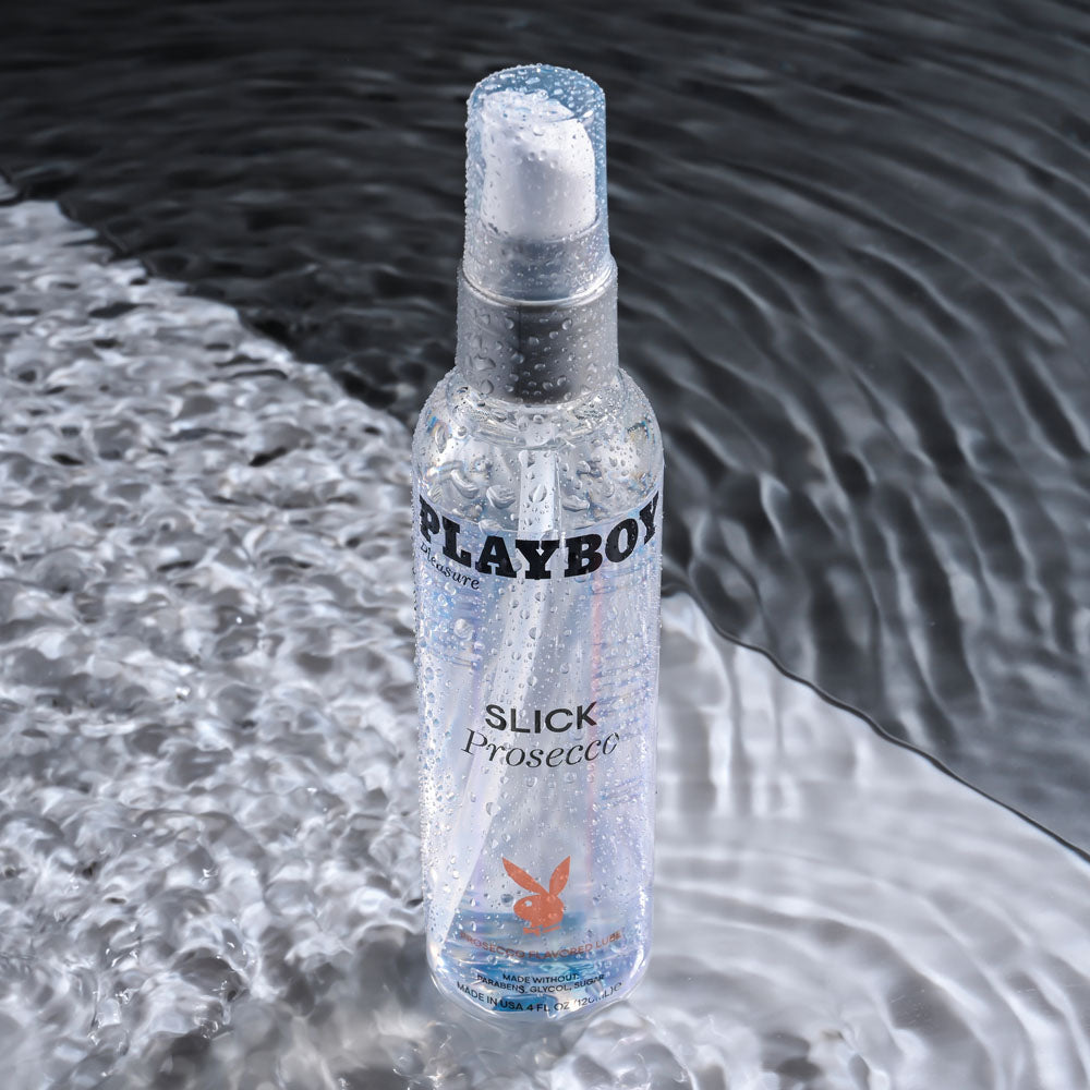 Playboy Pleasure SLICK PROSECCO - 120 ml - Prosecco Flavoured Water Based Lubricant - 120 ml Bottle