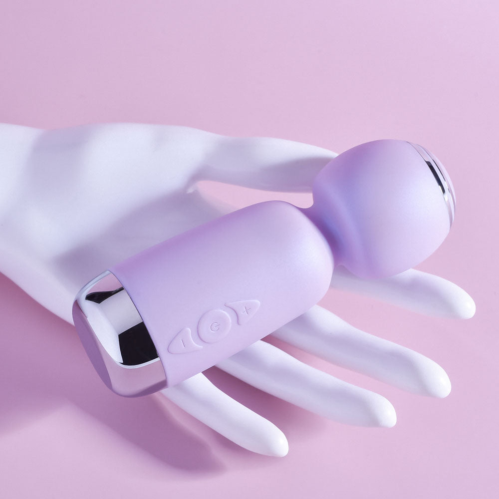 Playboy Pleasure ROYAL MINI - Lilac 12.5 cm USB Rechargeable Mini Wand Vibrator