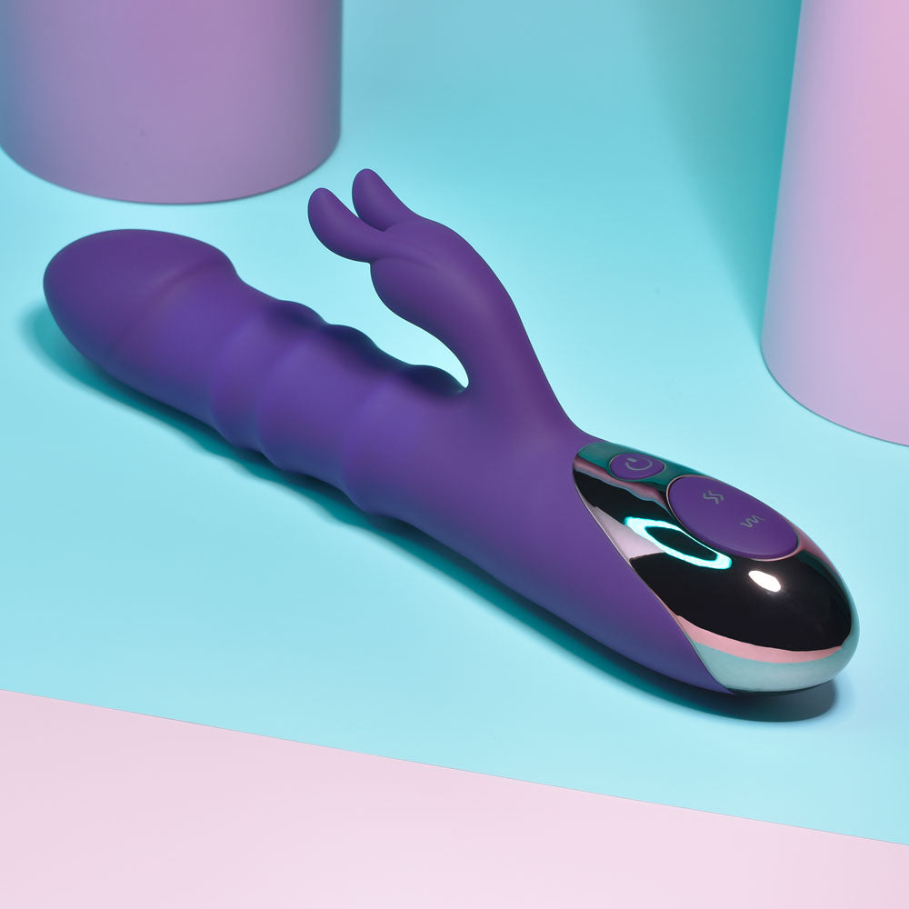 Playboy Pleasure HOP TO IT - Purple 23.5 cm USB Rechargeable Rabbit Vibrator