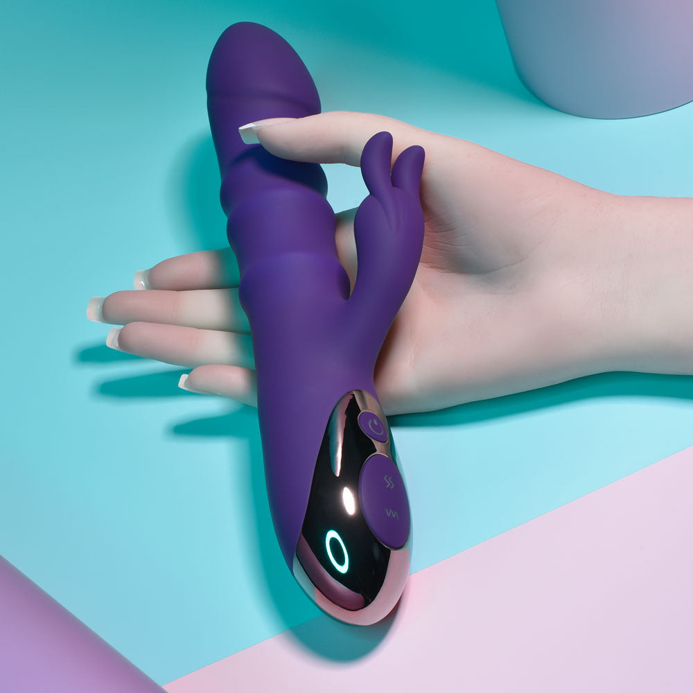 Playboy Pleasure HOP TO IT - Purple 23.5 cm USB Rechargeable Rabbit Vibrator