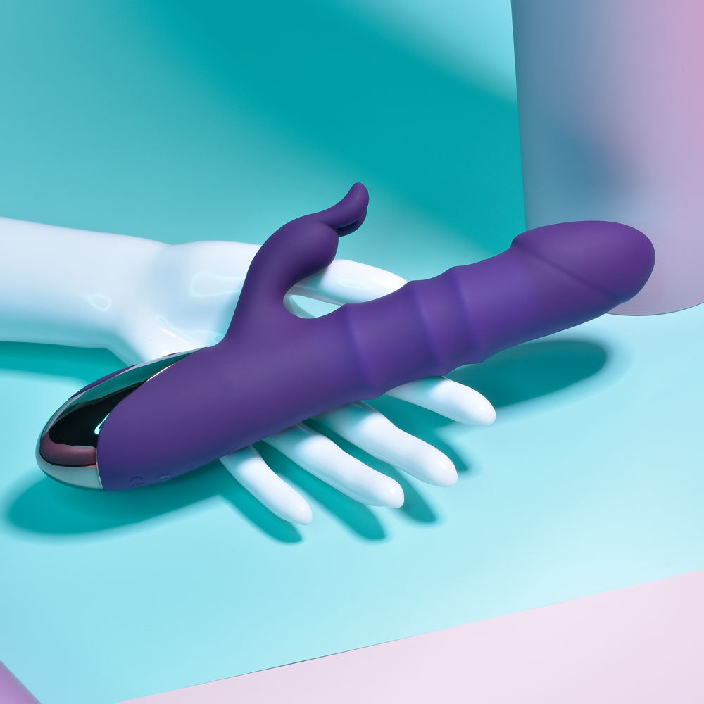 Playboy Pleasure HOP TO IT - Purple 23.5 cm USB Rechargeable Rabbit Vibrator