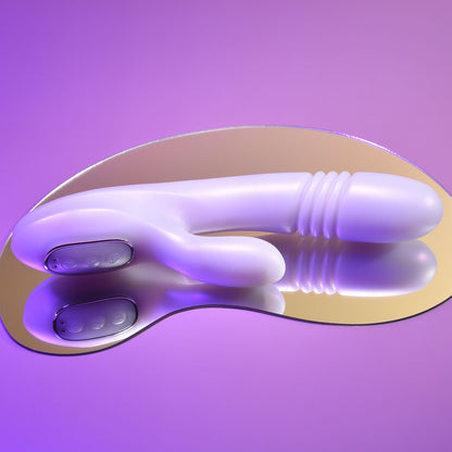 Playboy Pleasure BUMPING BUNNY - Opal 22.9 cm USB Rechargeable Thrusting & Warming Rabbit Vibrator