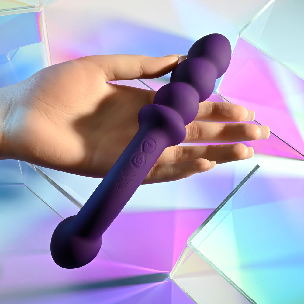 Playboy Pleasure THE SEEKER - Purple 20.3 cm USB Rechargeable Double Ended Vibrator