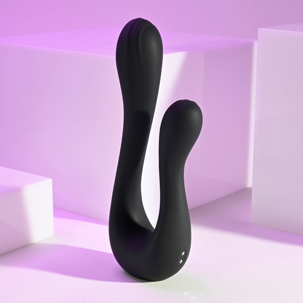 Playboy Pleasure THE SWAN - Black USB Rechargeable Dual Ended Vibrator