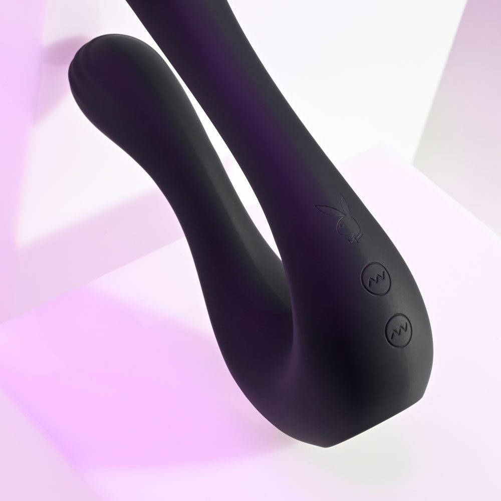 Playboy Pleasure THE SWAN - Black USB Rechargeable Dual Ended Vibrator