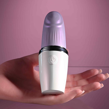 Playboy Pleasure GETAWAY - White/Purple 14.2 cm USB Rechargeable Tapping Stimulator