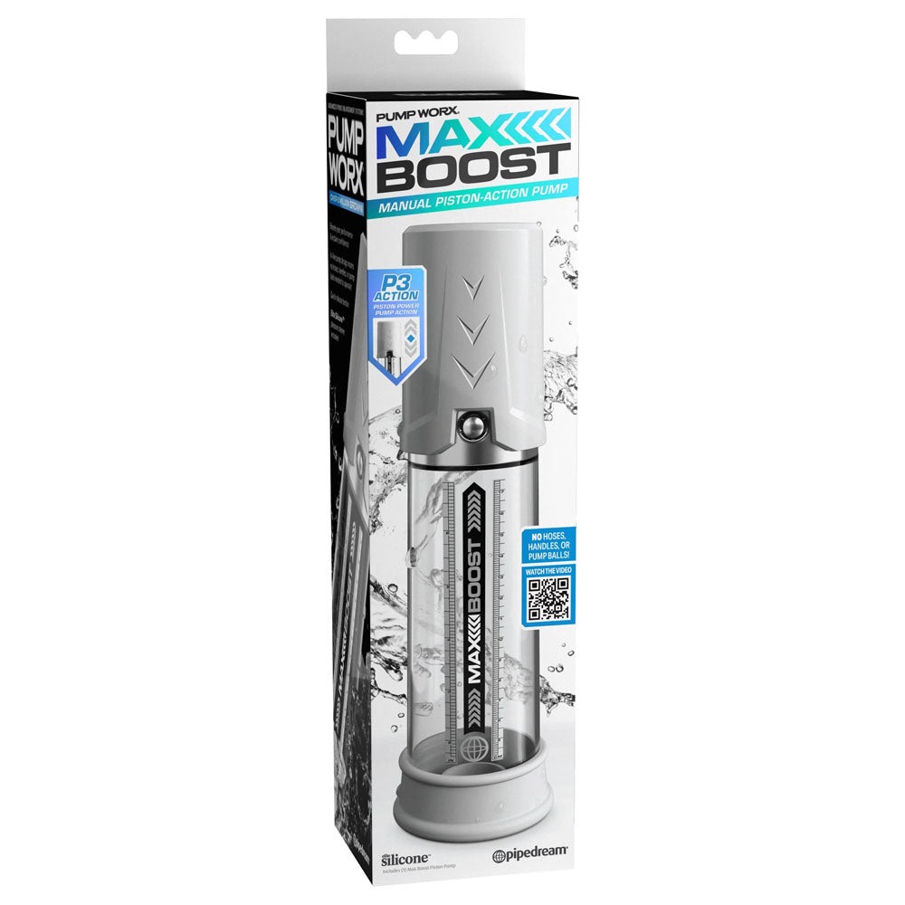 Pump Worx Max Boost - White - White Penis Pump