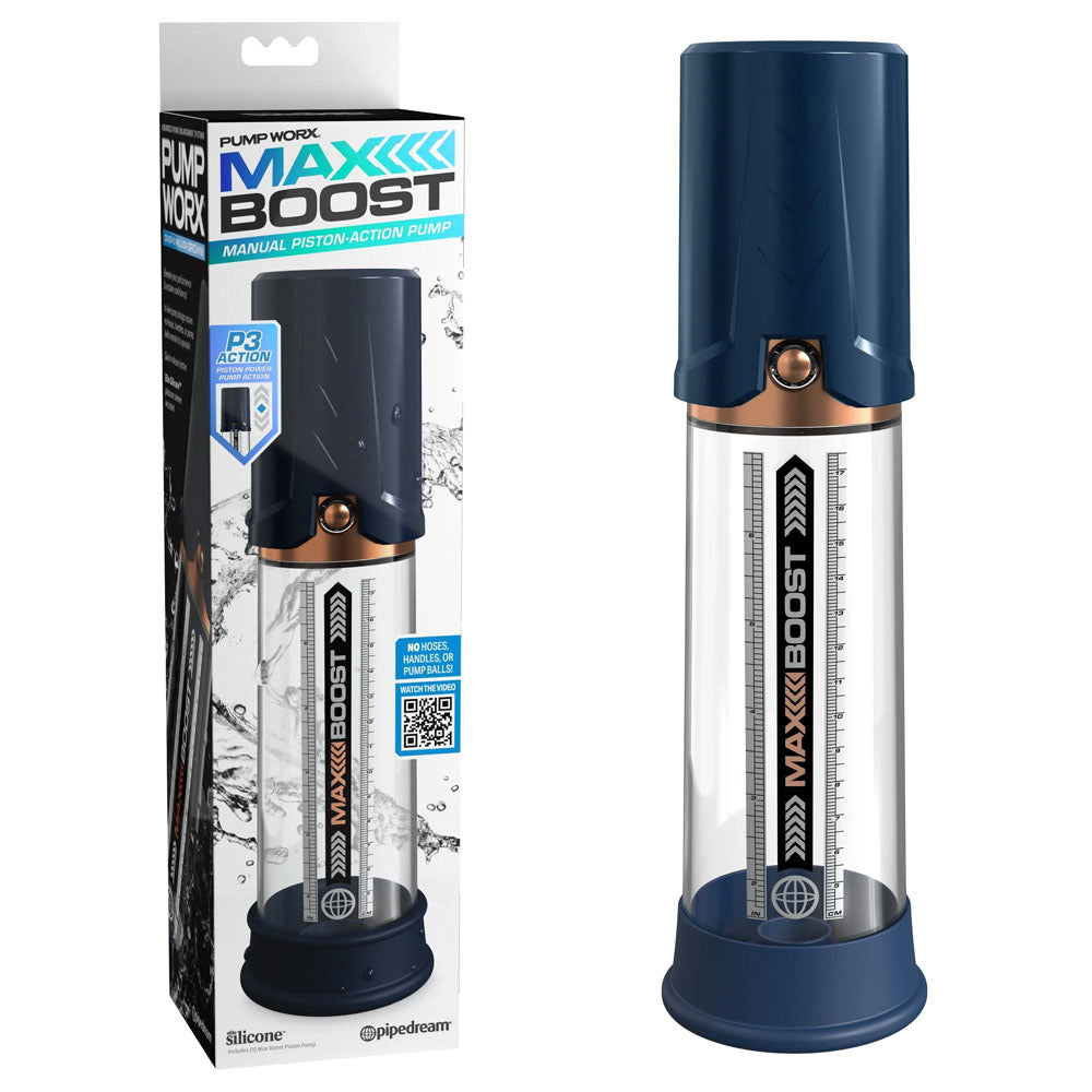 Pump Worx Max Boost - Blue - Blue Penis Pump