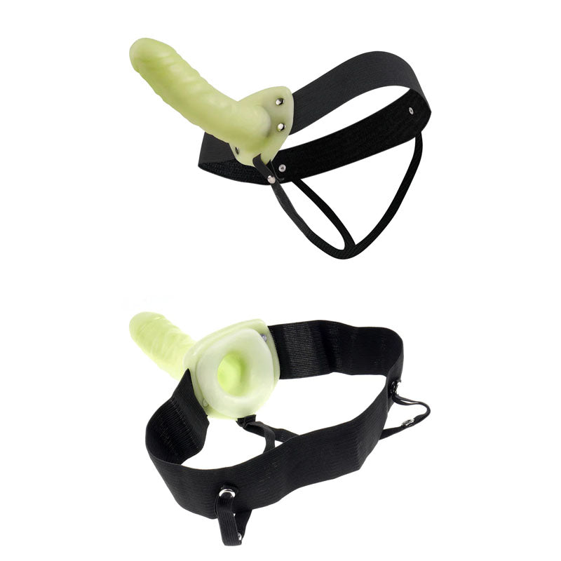 Fetish Fantasy Series For Him Or Her Hollow Strap-on - Glow in the Dark 6'' Hollow Strap-On