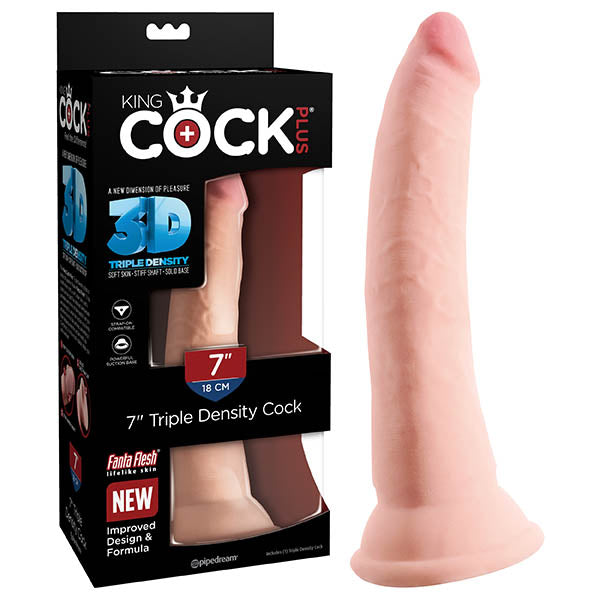 King Cock Plus 7'' Triple Density Cock - Flesh 17.8 cm Dong