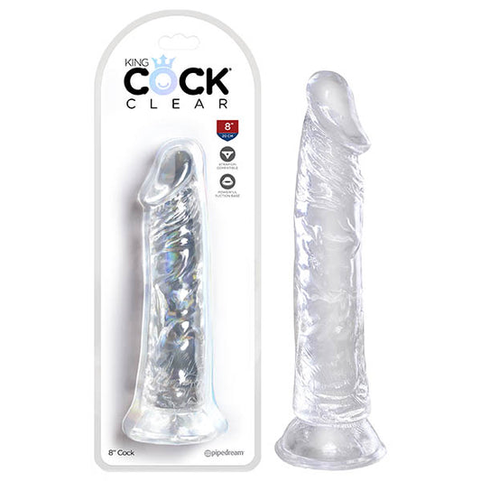 King Cock Clear 8'' Cock - Clear - Clear 20.3 cm Dong