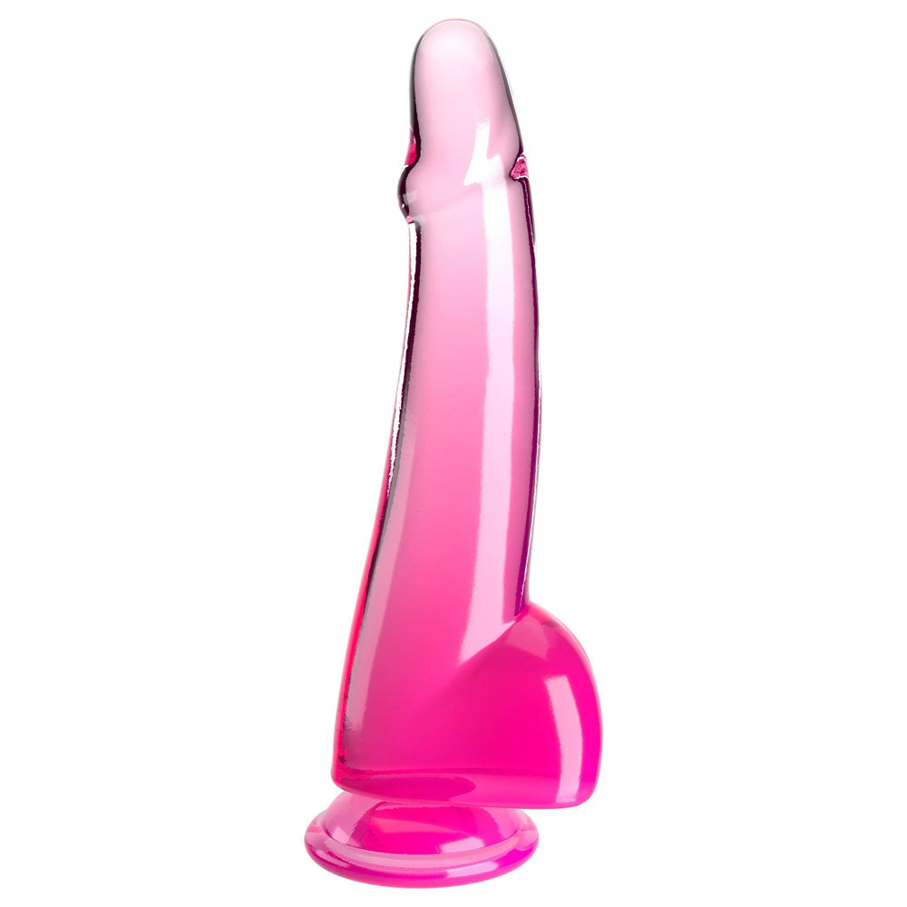 King Cock Clear 10'' Cock with Balls - Pink - Pink 25 cm Dong