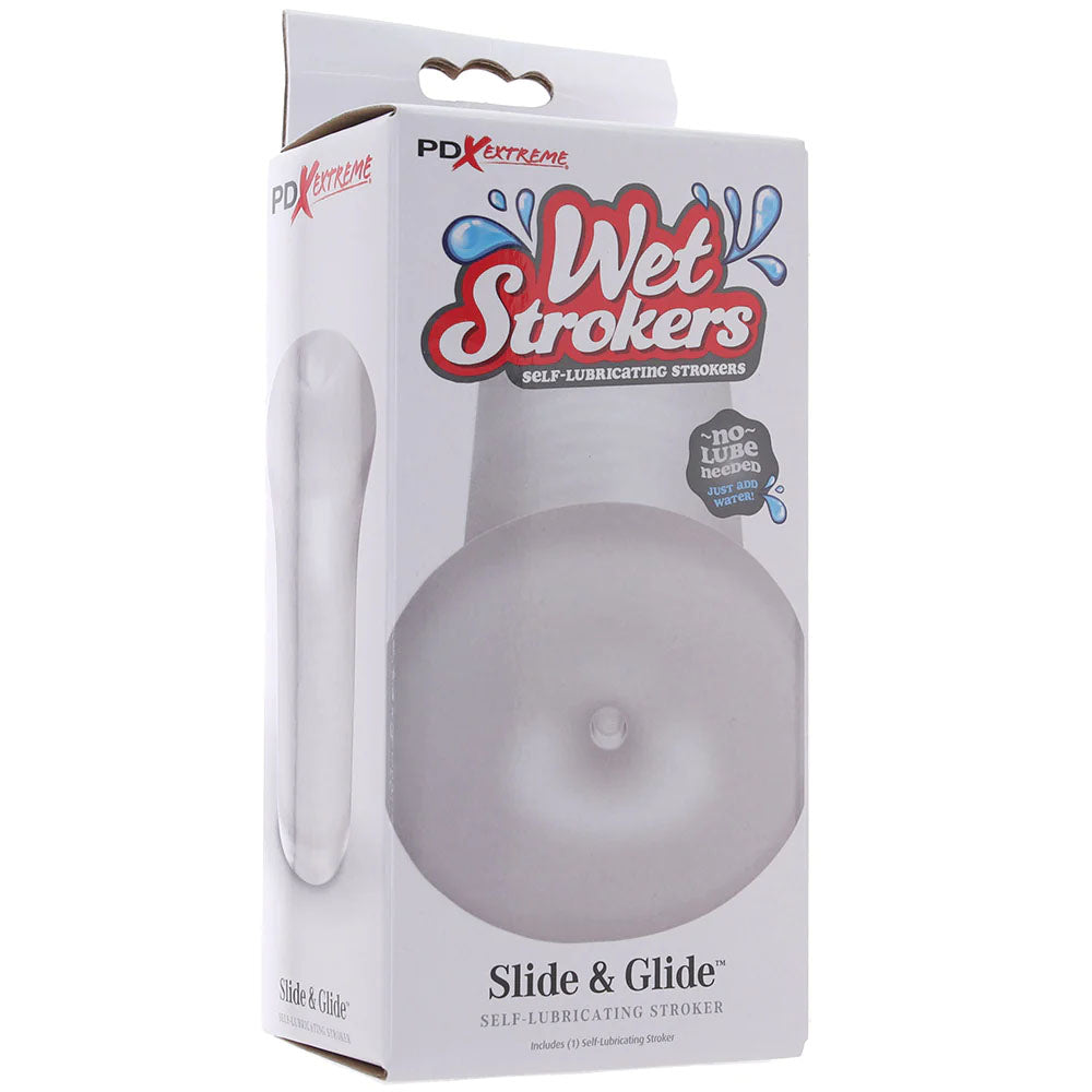 PDX Extreme Wet Stroker - Slide & Glide - Clear Vagina Stroker