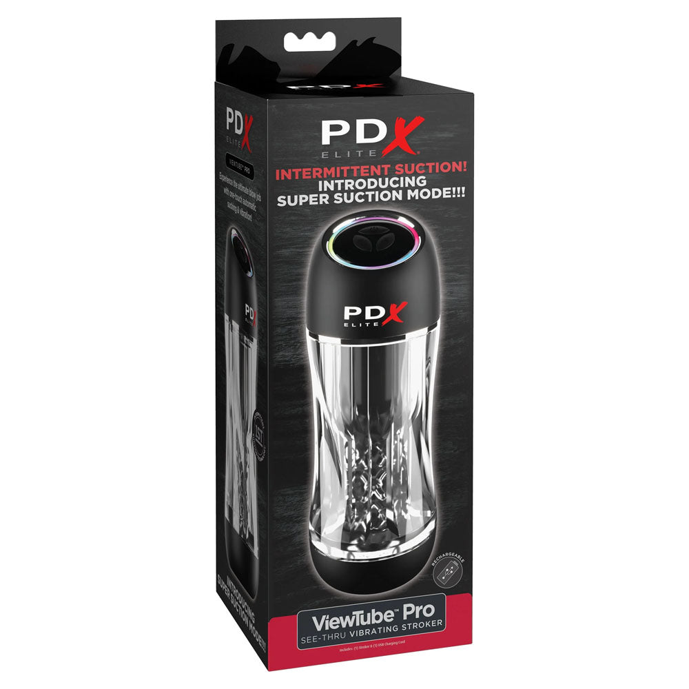 PDX Elite ViewTube Pro - Clear USB Rechargeable Auto Sucking Stroker