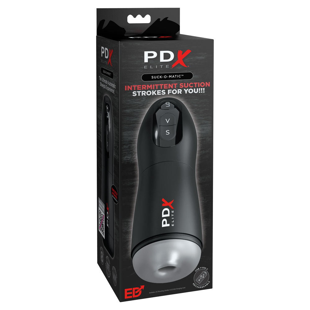 PDX Elite Suck-O-Matic - USB Rechargeable Sucking & Vibrating Masturbator