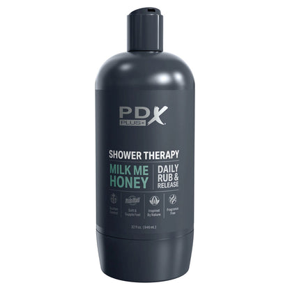 PDX Plus Shower Therapy - Milk Me Honey - Flesh - Flesh Discreet Vagina Stroker with Suction Base