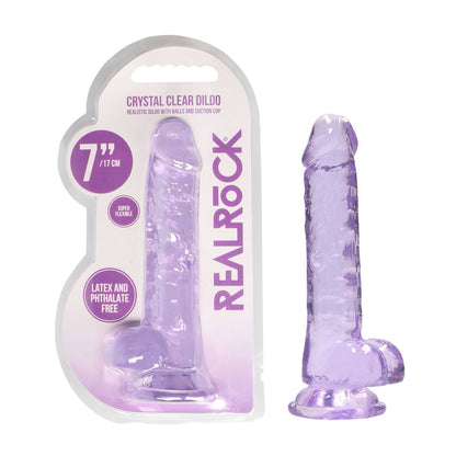 REALROCK 7'' Realistic Dildo With Balls - Purple 17.8 cm Dong