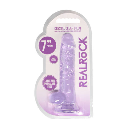 REALROCK 7'' Realistic Dildo With Balls - Purple 17.8 cm Dong