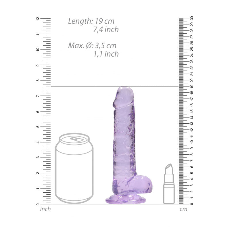 REALROCK 7'' Realistic Dildo With Balls - Purple 17.8 cm Dong