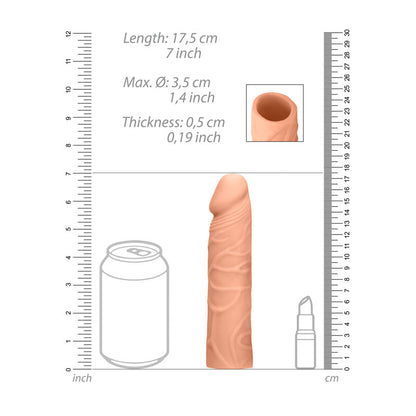 REALROCK 7'' Penis Extender - Flesh 17.8 cm Penis Extension Sleeve